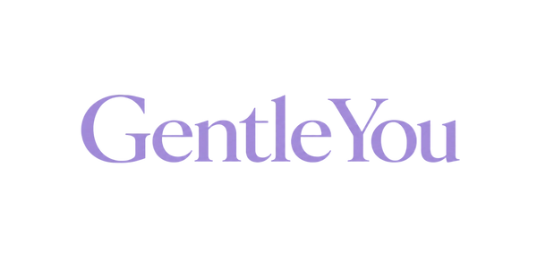 The text 'GentleYou' is displayed in a light purple serif typeface, centered on a solid white background.